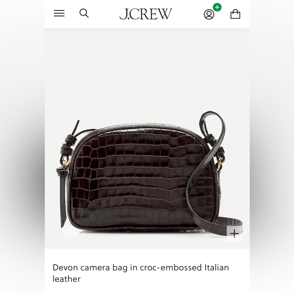 camera bag in croc-embossed Italian leather